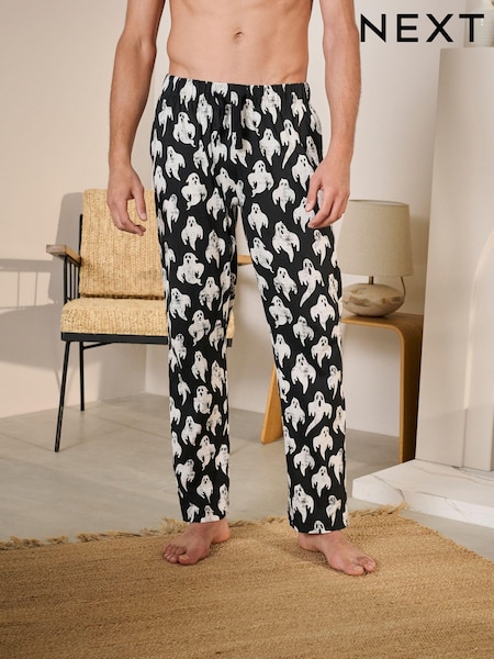 Ghosts Black Halloween Jersey 100% Cotton Pyjamas Bottoms (131162) | €9