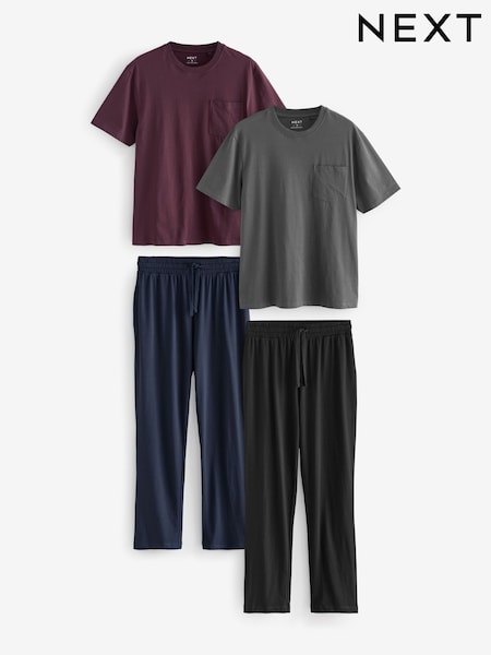 رمادي داكن/أحمر - Cuffed Pyjamas 2 Pack (132172) | ‏145 ر.ق.