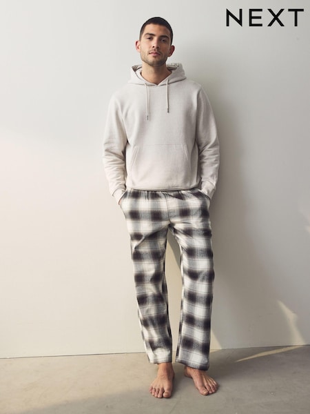 Neutral Check Check Hoodie Pyjamas Set (132461) | AED85