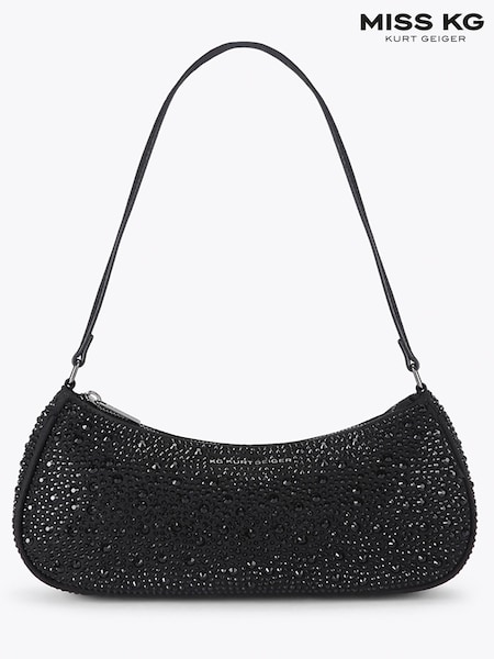 Black - Miss Kg Autumn Embellished Scoop Shoulder Bag