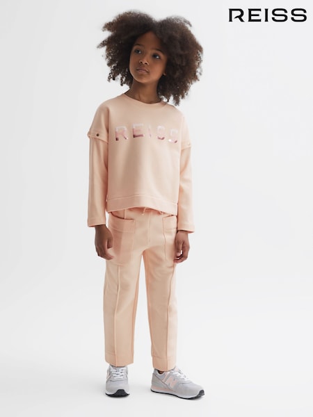 Reiss Pink Mina 4-9 yrs Drawstring Front Seam Joggers (132522) | €45