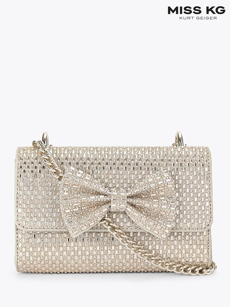 Gold - Miss Kg Tilly Bow Embellished Clutch Bag
