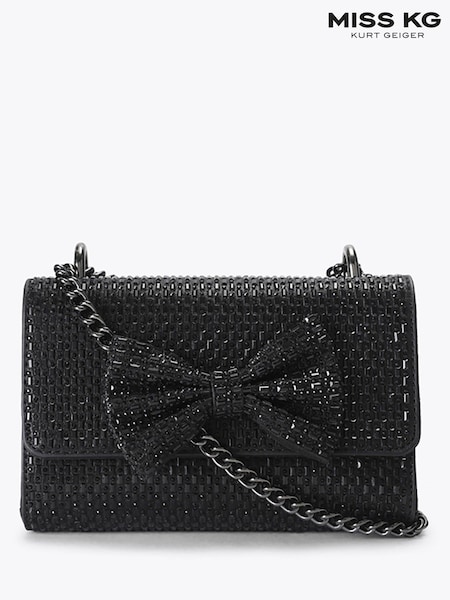Noir - Miss Kg Tilly Bow Embellished Clutch Bag