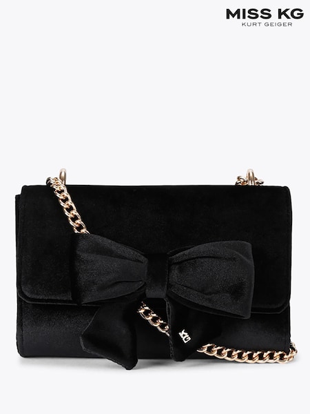 Noir - Miss Kg Aura Bow Clutch Bag