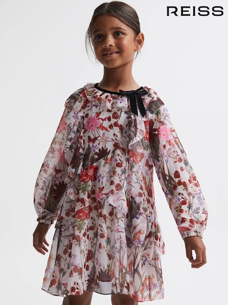 Reiss Multi Yara 9-14 yrs Floral Frill Bow Dress (132679) | € 111
