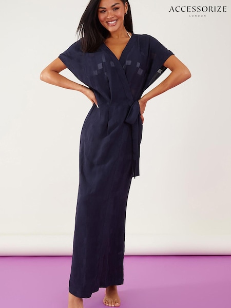 Accessorize Blue Geometric Jacquard Wrap Dress (133405) | €17.50