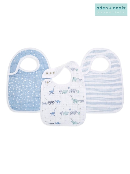 aden + anais Pink Organic Cotton Muslin Snap Bibs 3 Pack (133486) | €30