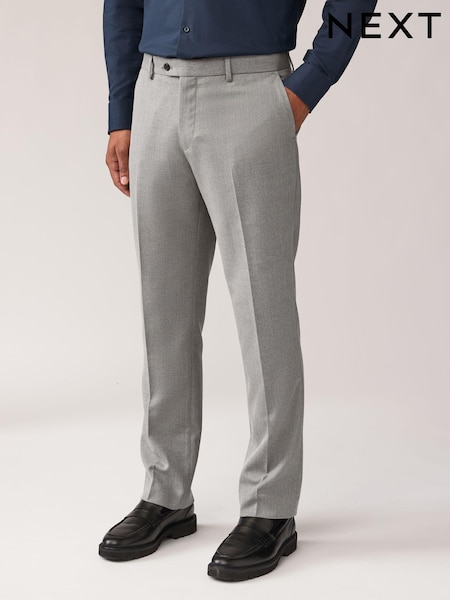 Grey Regular Fit Textured Suit Trousers (133533) | €47