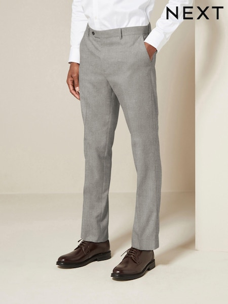Grey Slim Fit Textured Suit Trousers (133548) | €47