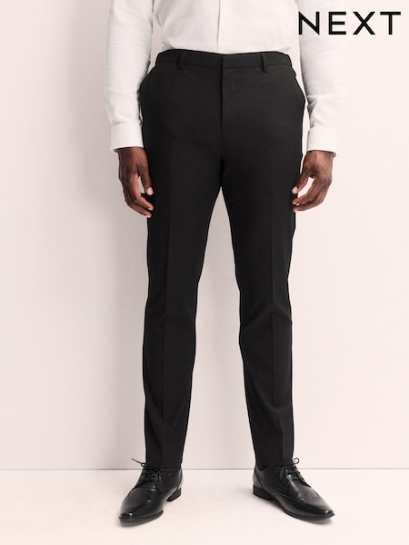 Black Muscle Fit Muscle FIt Motionflex Stretch Suit Trousers (133586) | AED109