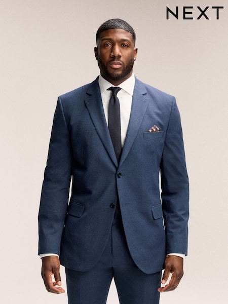 Mid Blue Muscle Fit Motionflex Stretch Suit Jacket (133654) | AED233