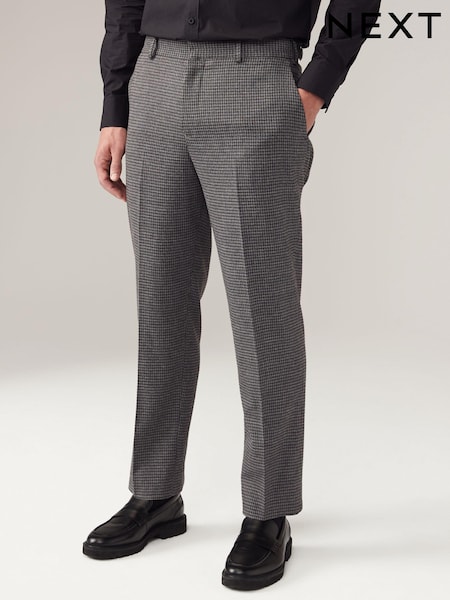 Grey Puppytooth Textured Suit Trousers (133747) | € 18