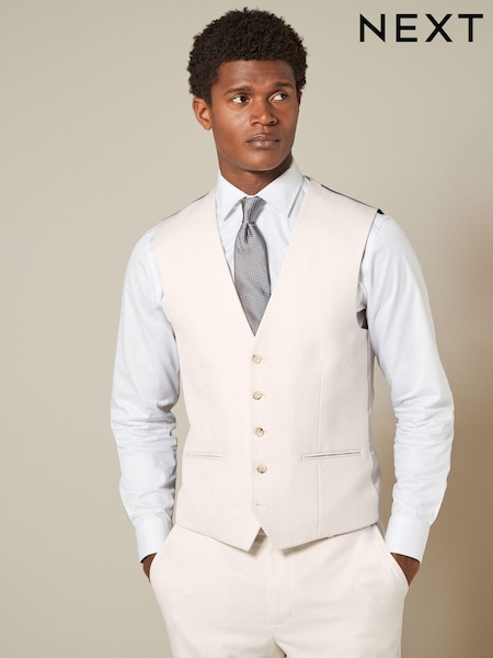 Ecru Textured Suit Waistcoat (133899) | $62
