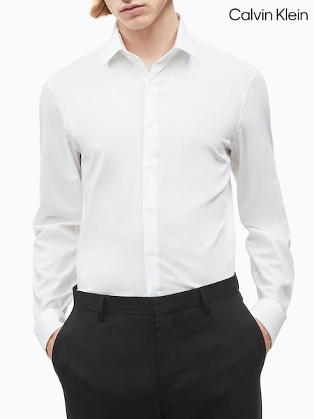 Calvin Klein White Slim Stretch Poplin Shirt (134794) | €46