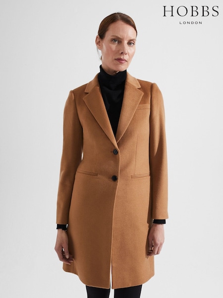 Hobbs Brown Petite Tilda Coat (135037) | ₪1,504