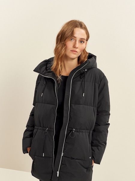 Black Padded Coat With Drawstring Waist (135040) | €28