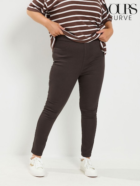 Marrón - Jeggings Curva Grace de Yours Curve