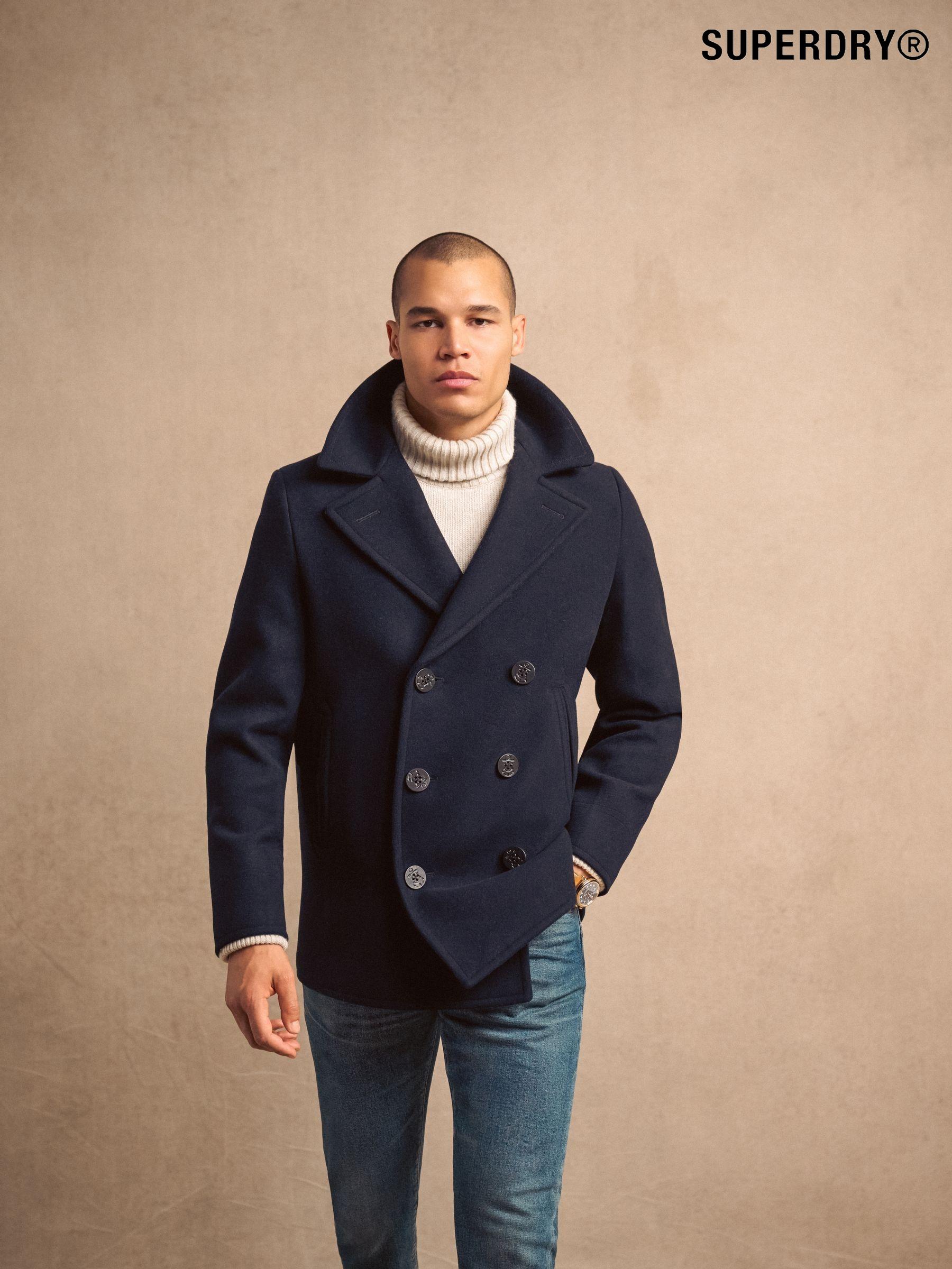 Superdry new merchant pea coat top
