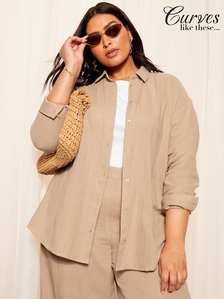 Nude - Curves Like These Lenjerie de pat Look Oversized Cămăși (135602) | 129 LEI