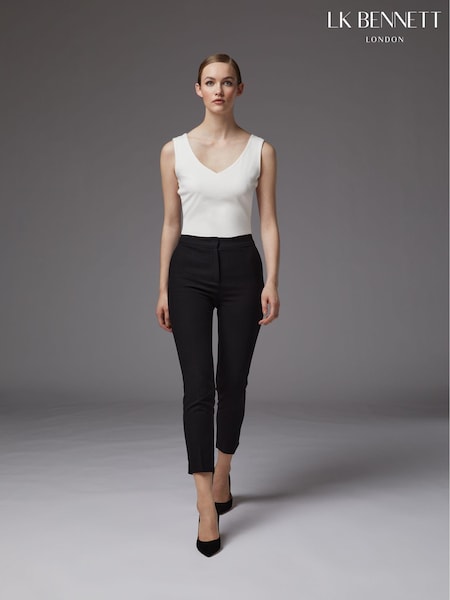 LK Bennett Black Slim Cut Crepe Wiley Trousers (136408) | €216