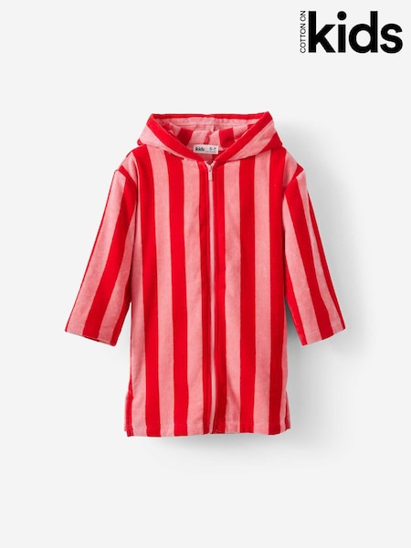 Red - Cotton On Kids Zip Thru Hooded Towel
