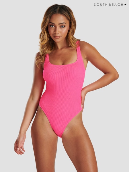 South Beach Crinkle Textured Scoop Neck Swimsuit (137162) | ‏103 ر.ق.