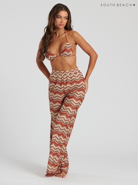 South Beach Crochet Wide Leg Beach Joggers (137446) | 129 LEI