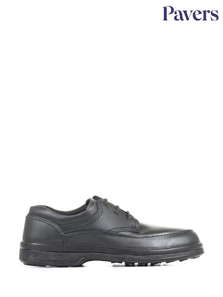 Pavers Wide Fit Black Leather Shoes (137465) | €60