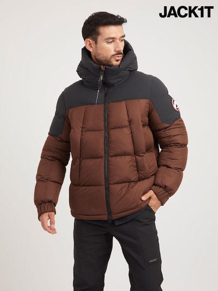 Коричневий - Regular Jack1t Brown Luna Puffer Jacket