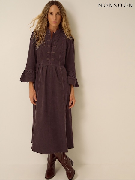 Marrón - Vestido midi de pana Valerie de Monsoon