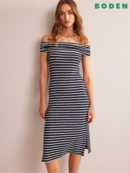 Boden Blue Off Shoulder Midi Dress (137941) | €34