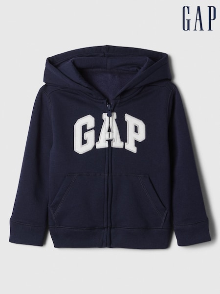 Gap Navy Blue Logo Zip Up Hoodie (Newborn-5yrs) (138020) | €26