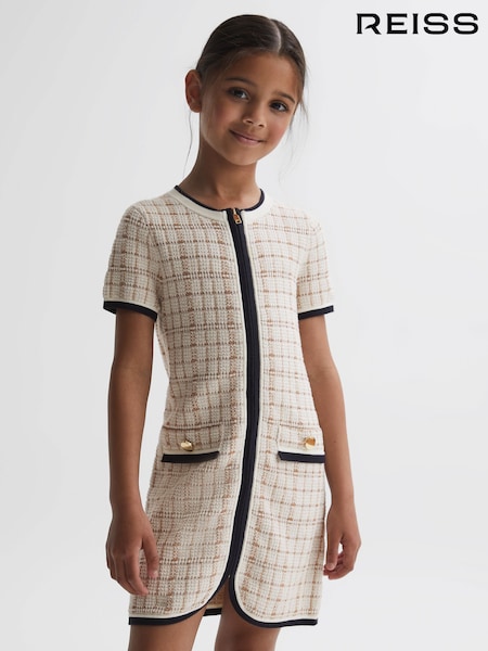 Reiss Pink Mila 4-9 yrs Twill Short Sleeve Dress (138252) | 500 QAR