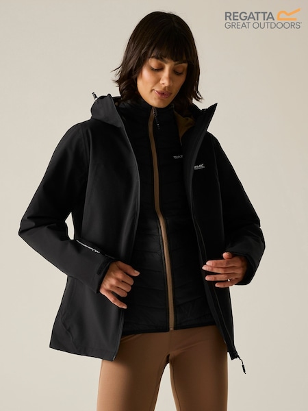 Black - Regatta Wentwood 3 In 1 Waterproof Coat