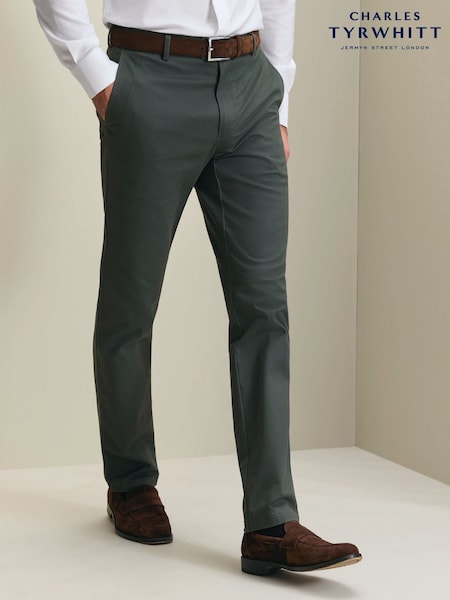 Waldgrün - Slim Fit Charles Tyrwhitt Ultimate Non-iron Chinos