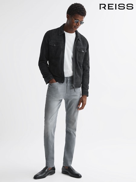 Reiss Grey Harry Slim Fit Jersey Jeans (139128) | AED850