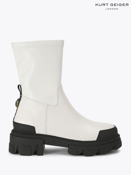 Cream - Kurt Geiger London Trail Sock Ankle Boots