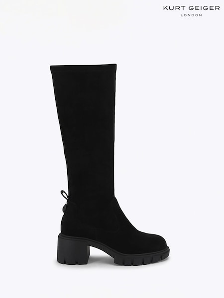 Μαύρο - Kurt Geiger London Step Knee Suede Boots