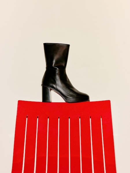 Whistles Clara Platform Heeled Black Boots (139206) | €133