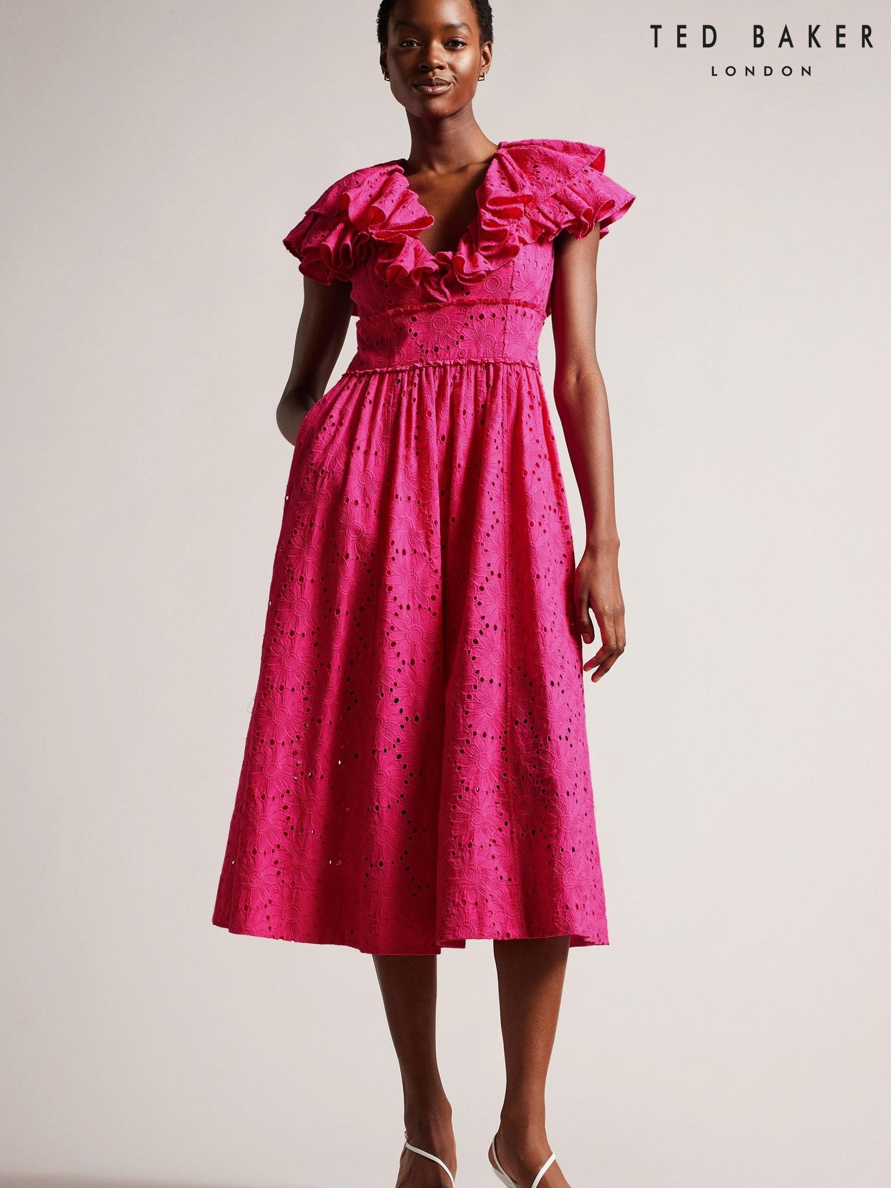 Ted baker pink midi dress hot sale