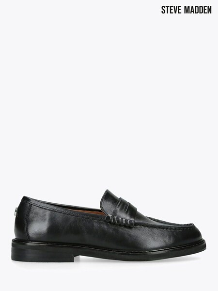 Black - Steve Madden Madison Leather Loafer Shoes