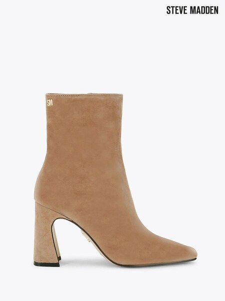 Nude - Steve Madden Flares Suede Ankle Boots