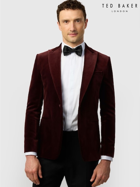Фіолетовий - Regular Ted Baker Tailoring Slim Fit Mulberry Velvet Blazer