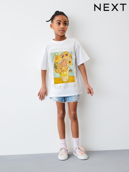 Van Gogh Sunflowers White Artist License T-Shirt (3-16yrs) (140014) | € 4 - € 5