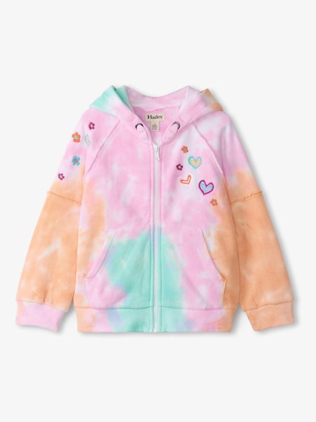 Hatley Multi Summer Waves Tie Dye Raw Edged Hoodie (140177) | €25
