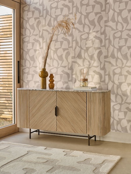 Natural Valencia Marble Mango Wood Large Sideboard (140459) | €1,225