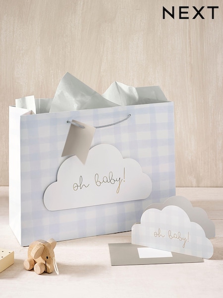 Gingham Baby Gift Bag and Card Set (140721) | 156 грн