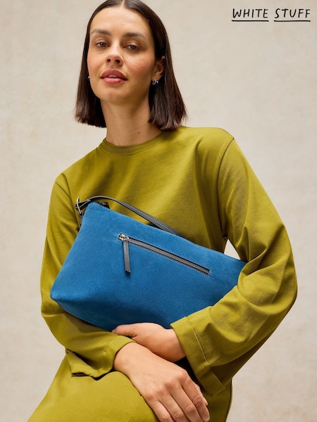 Azul - Bolso de piel White Stuff Fran Landscape