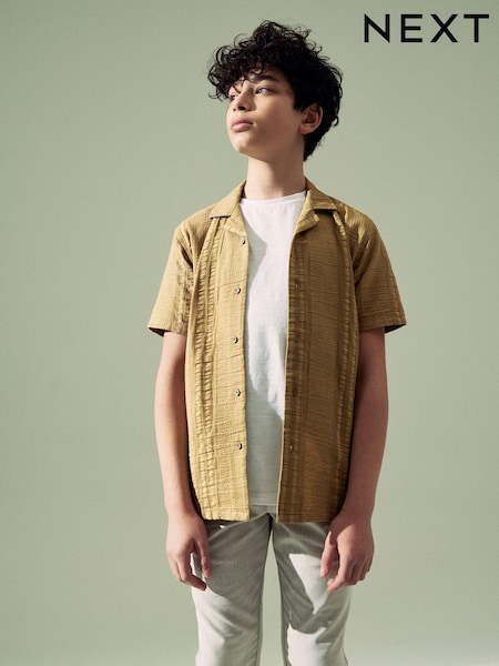 Green Short Sleeves Textured Shirt (3-16yrs) (140882) | €6 - €9