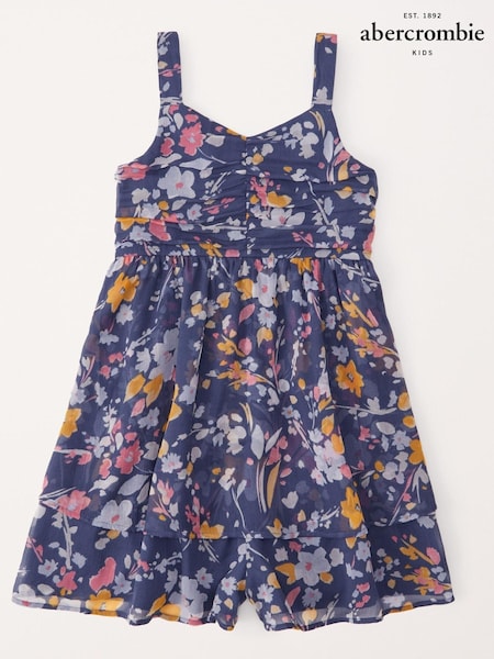 Abercrombie & Fitch Blue Floral Playsuit (141096) | €12